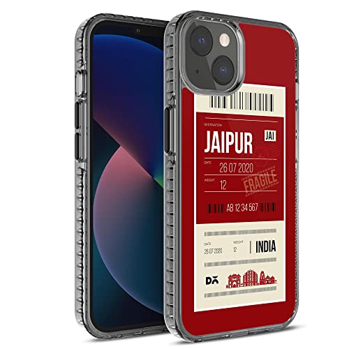 Image of DailyObjects Case for iPhone 13 Compatible with Mag-Safe Wireless Charging, Stride 2.0 Jaipur City Tag Slim Shockproof Back Cover with Inner Magnetic Ring
