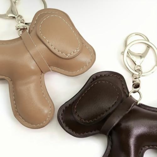 Wei Tech Hund Schlüsselanhänger – Niedlicher Welpen-Anhänger aus PU-Leder, Deko-Accessoire für Schlüssel, Taschen & Rucksäcke, Stylischer Begleiter für unterwegs