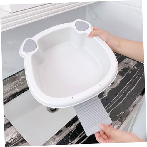 Lavabo portátil de PP con tabla de lavar ropa a mano pack de 2 para dormitorios 6