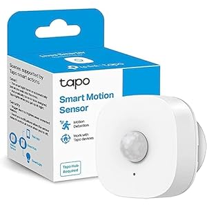 TP-Link Tapo T100 120° PIR Smart Motion Sensor with Motion-Activated Light, Energy Saving, Battery-Powered, Real-Time Notifications, Device Sharing