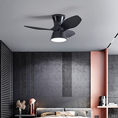 Ventilador Techo Con Luz Y Mando a Distancia DC Silencioso Lampara Ventilador Led Techo Lampara De Techo Regulable 6 Velocidades Lámpara Habitación Cover