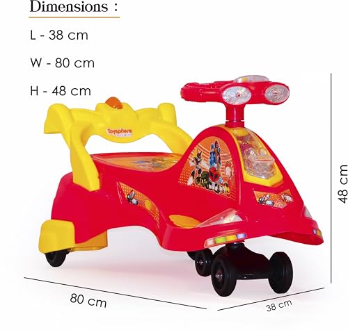 Image of Kids Baby Balance Bike for 1-2 Years Old Boys and Girls, Toddler Best First Birthday Gift | Toddler First Bike with 4-Wheel Stability | No Pedal Ride-On Toy for Indoor (Deluxe-Red)