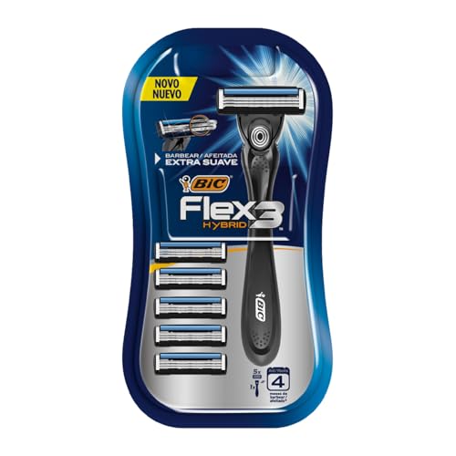 Bic - Aparelho Para Barbear Bic Flex3 Hybrid C/5 Cartuchos