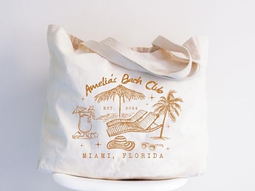 Bolso tote personalizado para despedida de soltera en la playa, regalos para la boda, bolsa para la novia en la playa, regalos para damas de honor, bolsa para fiesta de despedida, bolsos para fiestas nupciales miniatura 3