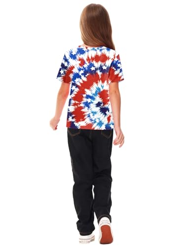 Image of Deerose Kids Striped Shirts Short Sleeve Boy Girls July 4th Patriotic Tee Top 3-14 Years