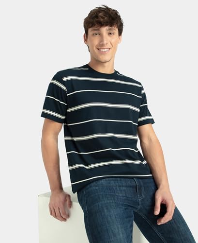 Image of Jockey 2715 Men Super Combed Cotton Rich Striped Round Neck Half Sleeve T-Shirt