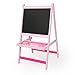 Produktbild Homestyle4u 1126 Kindertafel Schmetterling Blumen, Maltafel neigbar mit Ablage, Holz Pink Rosa