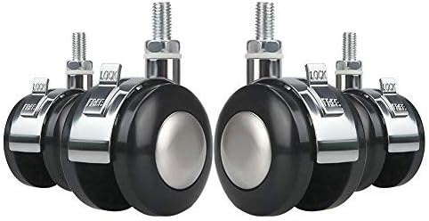 Owfeel 2-inch Swivel Castor Zinc Alloy Screw 360 Caster Wheels Heavy Duty for Trolley Furniture -Pack of 4