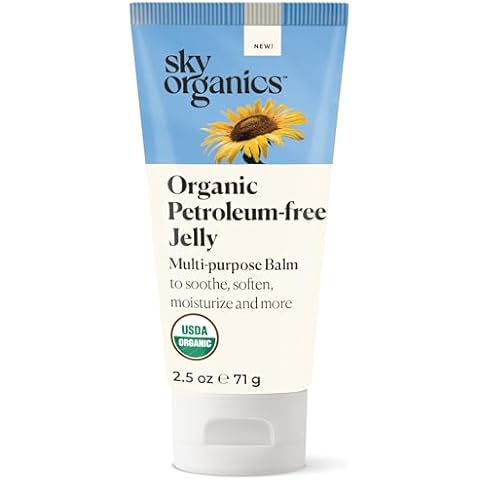 Sky Organics Organic Petroleum-free Jelly, Multi-Purpose Skin Care Balm with Organic Shea Butter, Coconut Oil, Olive Oil & Vitamin E, Moisturizing Lip Balm & Moisturizer for Dry Skin, 2.5 Oz Cover