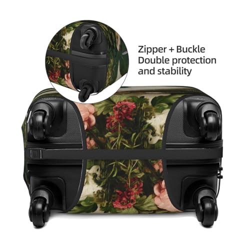 White Duck Wildflowers And Grass Elastic Travel Luggage Covers Dustproof Scratch-Resistant Suitcase Protector Fit 22-24 Inch2