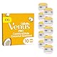 Gillette Venus Pro Comfortglide Kokosduft Damen, 10 ORIGINAL Ersatzklingen mit Olay Feuchtigkeitscreme für Damenrasierer