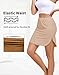 MANCYFIT Half Slips for Women Underskirt Short Mini Skirt with Floral Lace Trim (Lace Trim Light Brown, X-Large (US 16-18))