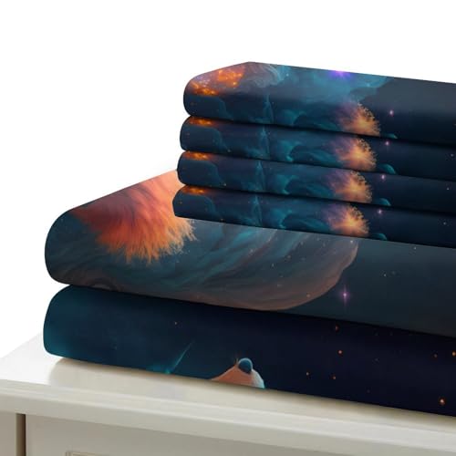 Parure de lit renard 3D en microfibre premium résistante avec fermeture éclair
