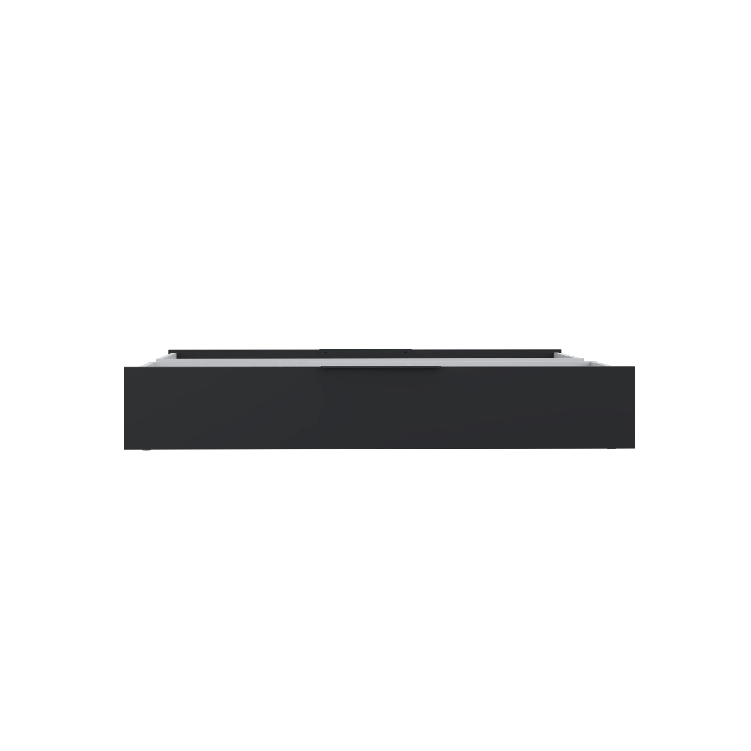 Forte JABIM 2 Kommode 120 130, Kommode mit 2 Schubladen, Modernes Sideboard, Wohnzimmerkommode, Schlafzimmerkommode, Holzwerkstoff, Schwarz/Grau, 126,4 cm breit x 20,6 cm hoch x 60 cm tief