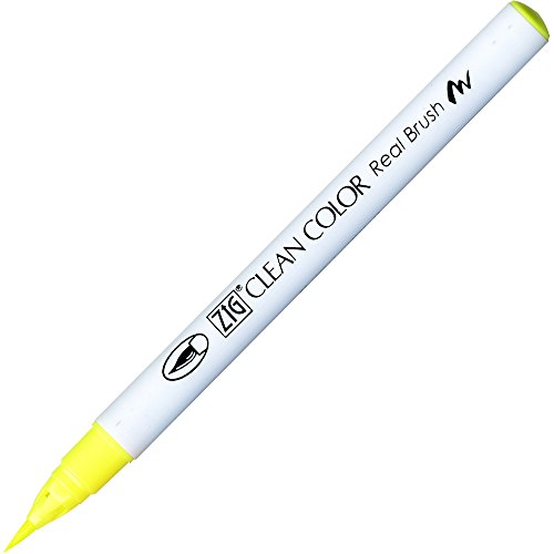 Kuretake Zig Clean Color Real Brush jaune pour bullet journal et dessin