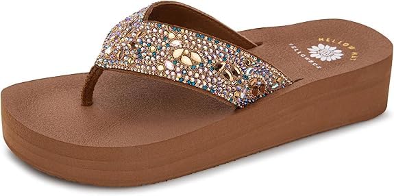 Yellow Box Women's Brigid Flatform Sandal, Round Toe, 1.75 Inch Heel, 1.25 Inch Platform, Comfortable Flip-Flop2