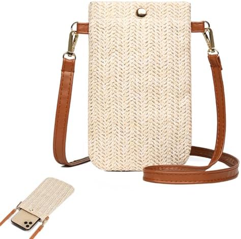 Sac à Main Rétro en Osier pour Femmes Sacs Fourre-Tout Plage Paille Tressée Été Panier en Rotin