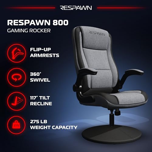 Image of Respawn 800 Console Rocker Gaming Chair, Swivel Seat with Lumbar Support