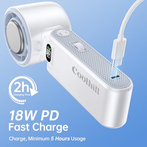 Image of Handheld Portable fan with Turbo Cooling 5500mAh 199 Speeds | 20000 RPM Hand Held Fan Rechargeable Powerful Mini Personal fan for Travel, Outdoor, Beach & Makeup
