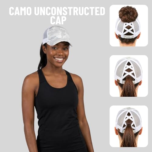 Image of Funky Junque Womens Baseball Cap Dad Hat Ponytail Messy Bun Trucker Ponycap