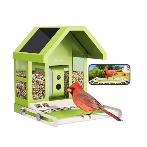Birdfy Smart Bird Feeder Camera, Durable Metal Feeders: Auto-Detect & Notify, Capture Videos, Live Bird Watching Camera Wireless Outdoor, Solar Powere