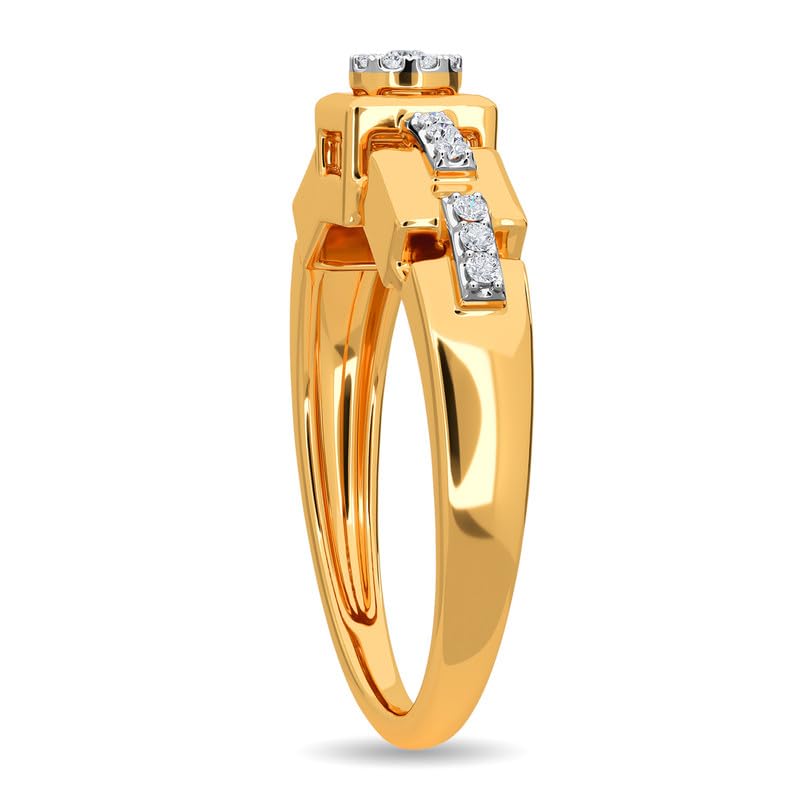 Image of KISNA 14k / 18k Real Gold & Diamond Ring | Diwali, Rakhi Rakshabandhan Gift for Sister /Bhabhi /Women | With Certificate of Authenticity & BIS-Hallmarked Gold Jewellery | Alina Diamond Ring