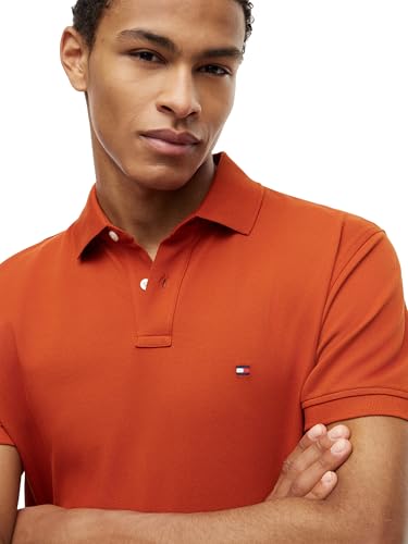 Image of Tommy Hilfiger Men's Short Sleeve Polo Shirts in Classic Fit with Stretch and Organic Pique Cotton