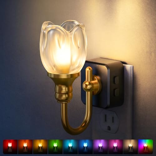 Image of DORESshop Night Light,Tulip Night Lights Plug into Wall,1 Pack