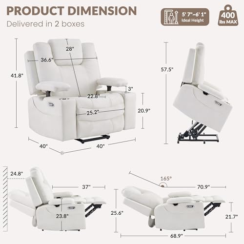Sillón reclinable plegable beige con asiento de piel sintética miniatura 2