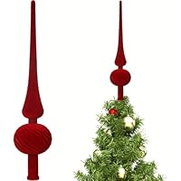 Vintage Weihnachtsbaumspitze Aus Samt, 28cm, Rot/braun - Elegante Baumspitze Für Die Festtagsdekoration