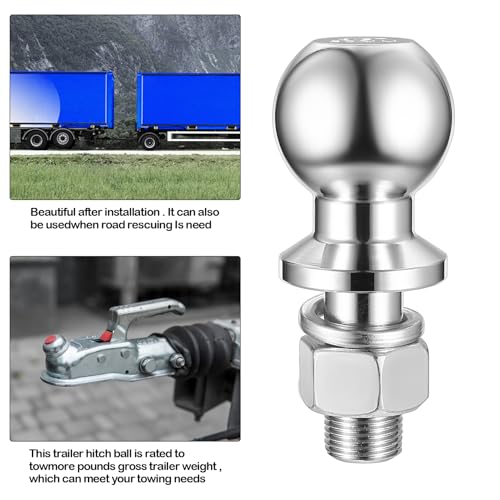 Anhängerkupplungskugel, 50mm 3.5t Kugelkopf Ackerschiene Kugelkopfbolzen gerade Ackerschiene, Ø22mm Schraube Ackerschiene Kupplungskugel für Traktor, Kugelkopf für Ackerschiene Bis 3.5 Tonnen