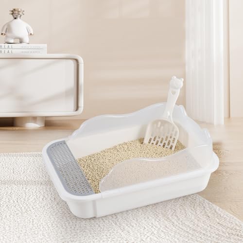 Caja de arena cubierta para gatos mediana con pala miniatura 2