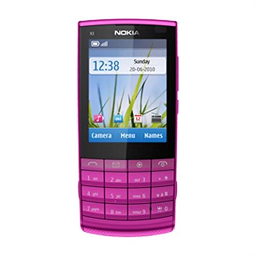  Nokia X3-02 Cellulare senza logo operatore, schermo da 6,1 cm (2,4 pollici), touchscreen, fotocamera da 5 Megapixel, colore: Rosa (Importato da Germania)