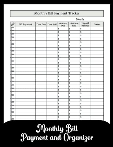 Monthly Bill Payment & Organizer: Money Debt Tracker, Simple Home Budget Spreadsheet, Budget Monthly Planner, Planning Budgeting Record, Expense Finance, Size 8.5 x 11 Inch, 120 pages image 2