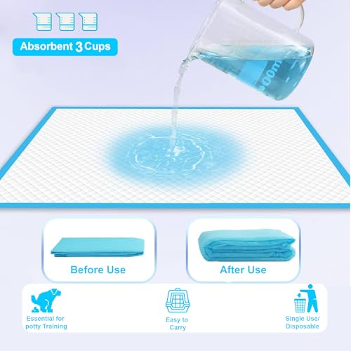 Image of Potty Training Pads for Dogs - Quick Absorb, 22 inch x 22 inch Pee Pads, 100 Count, Leak Proof