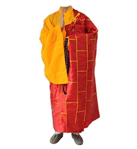 Zzooi Chinese Style Monk's Gown Cassock Monk Robe for Conduct Religious Rite or Performance