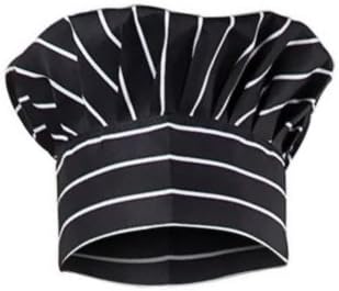 KODENIPR CLUB Adjustable Mens Womens Hotel Cafe Restaurants Catering Cooking Chef Cap Hat for Kitchen,(Black Chalk Stripe)
