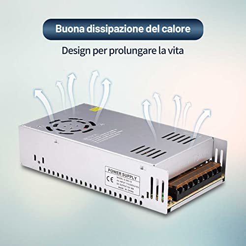 RUIZHI 12V 30A Netzteil Schaltnetzteil, DC 360W Adapter Transformator Universal Regulated Switching für LED Streifen, 3D Drucker,Radio, Computerprojekt – Bild 6