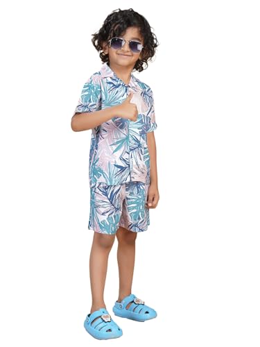 Image of Ninos Dreams Boys Cotton Rayon Coord Set with shorts /Holiday Shirt & Shorts
