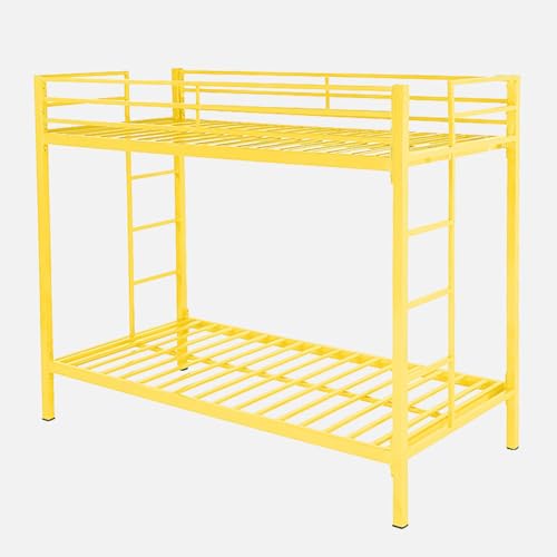 Image of Pilio Twin Over Twin Metal Bunk Bed | Bunk Bed Without Storage for Kids & Adult | Double Decker Bed for Kids Room| Space-Saving Twin Bunk Room| Bunker Bed Frame (Mattress Not Included)