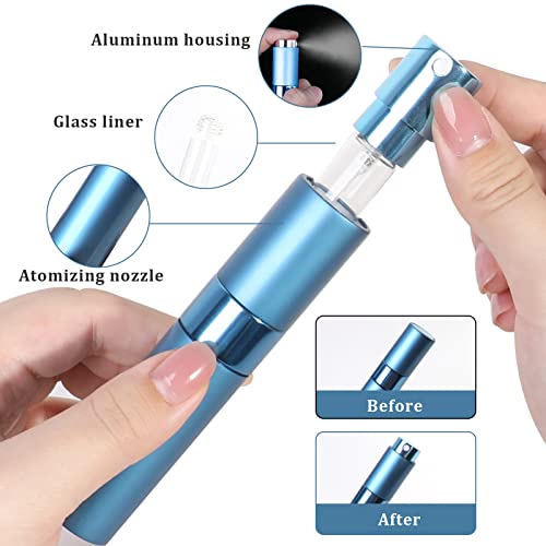 AOT 10ml Refillable Travel Perfume Atomiser Bottles, 4pcs Mini Refillable Perfume Bottle Aftershave Spray Bottle, Upgraded Travel Perfume Atomizer, Portable Perfume Pod for Outdoor Traveling - Image 4