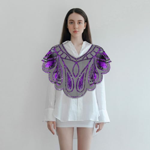 Women's 1920s Sequin Beaded Evening Cape Bridal Sparkly Flapper Shawl for Evening Dresses4