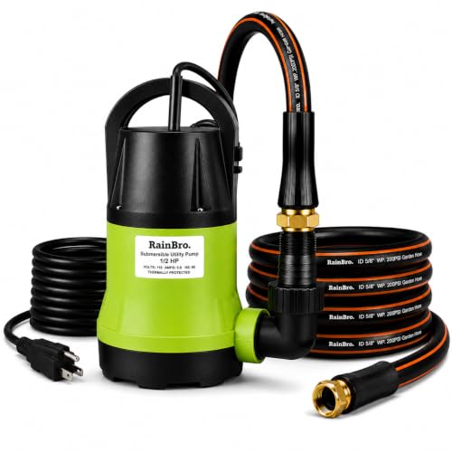 Image of Sump Pump, Submersible Water Pump With 25Ft. Garden Hose