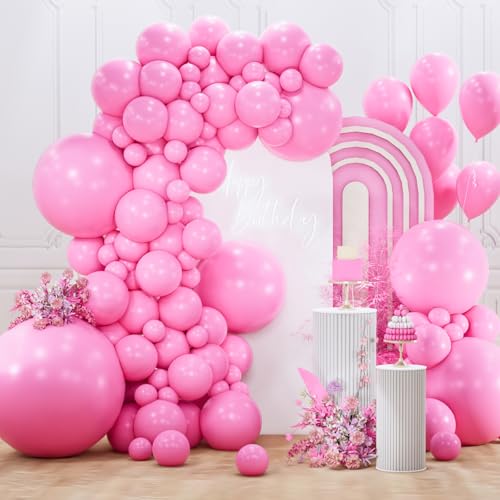 Image of PartyWoo Pink Balloons 127pcs Different Sizes of 36 18 12 10 5 Inch Matte Pink Balloon Arch Kit for Baby Shower Gender Reveal Princess Bachelorette Engagement Birthday Party Decorations Pink-Y11