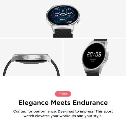 Image of Motorola Moto Watch 120 - Premium Bluetooth Smartwatch with AMOLED Display, 10-Day Battery, Heart Rate & SpO2 Tracking, Fitness & Health Monitoring, Compatible with Android and iPhone - Silver | Hr and SPO2, Assisted GPS, Bluetooth Calling, 100 Plus Sports Modes, IP68