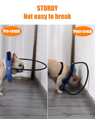 Image of Blind Dog Bumper Halo, Harness Guiding Device for Dogs, Anti-Collision Ring for Protection & Confidence Building, Blue, Neck: 17.3 inches