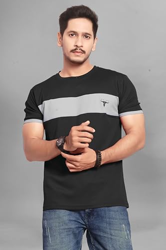 Image of Men's Polister Solid Round Neck Half Sleeve Shirt(D P K P-1284)
