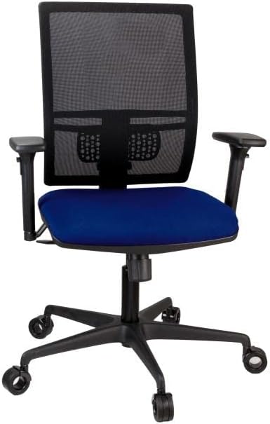 Sillón cómodo | Silla ergonómica de oficina | Respaldo alto de malla transpirable | Soporte lumbar ajustable | Reposabrazos ajustables 3D | Elevación de gas | Ruedas de diseño | Tejido ignífugo azul