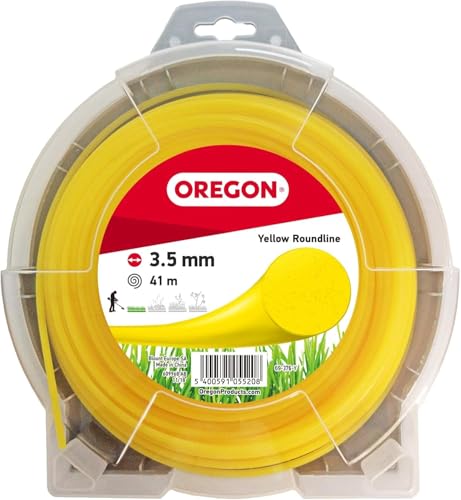 Oregon Yellow Round Hilo Redondo para Desbrozadora 3.5mm, Hierba Alta, Maleza y Vegetación Densa, Hilo de Nylon de Gran Resistencia, Compatible con la Mayoría de Modelos, 3.5mm x 124m (69-377-Y)