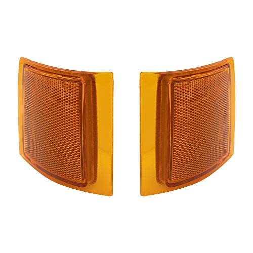Brock Replacement Driver And Passenger Set Upper Signal Side Marker Lights Compatible With 1994-2002 C/K Pickup Truck W/Composite Headlights #TOP12